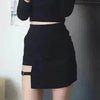 Korean Style Skirt Black Hip Skirts Irregular Hem Pencil Micro Mini Skirt.
