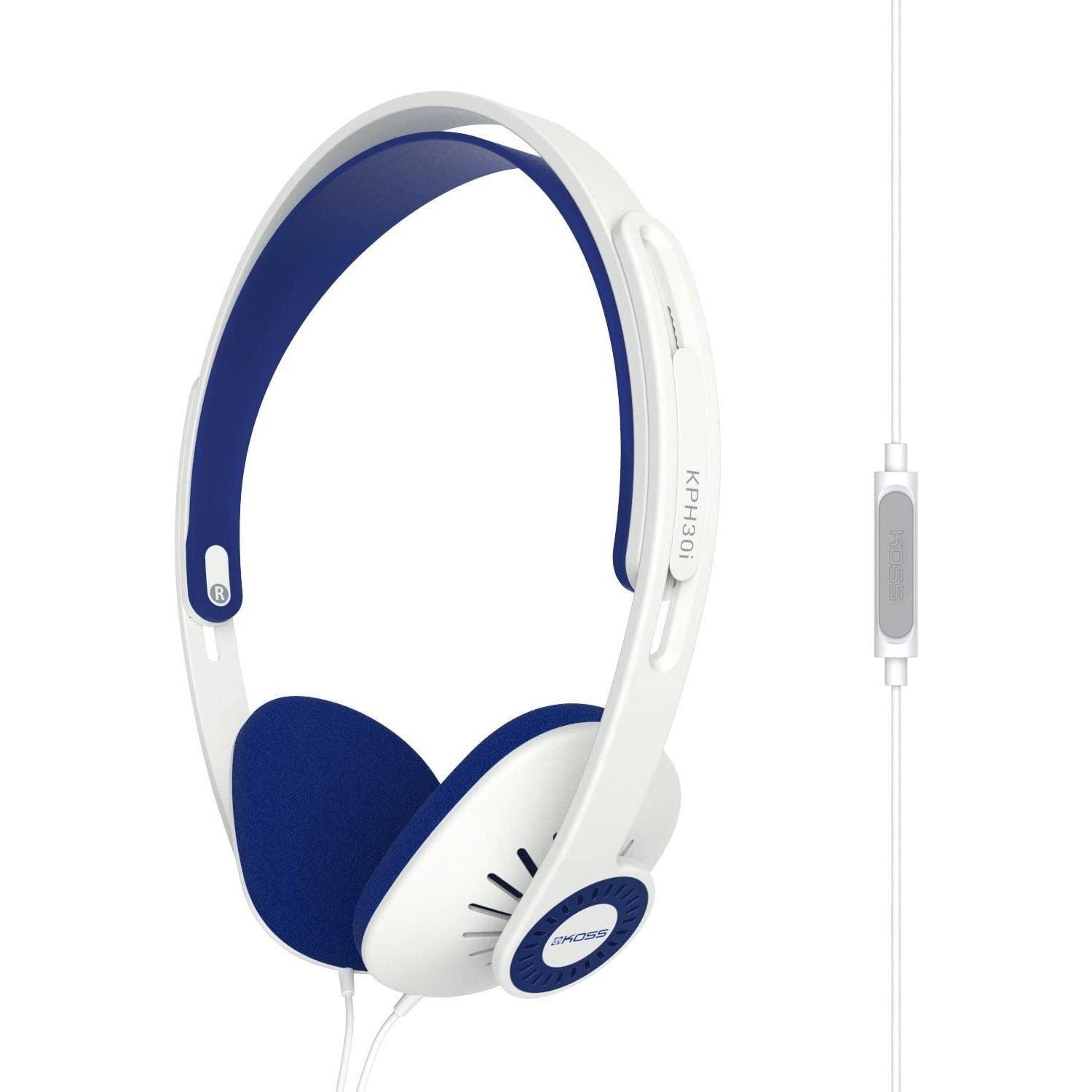 Koss - Headphone KPH30iw On Ear with mic & Remote White