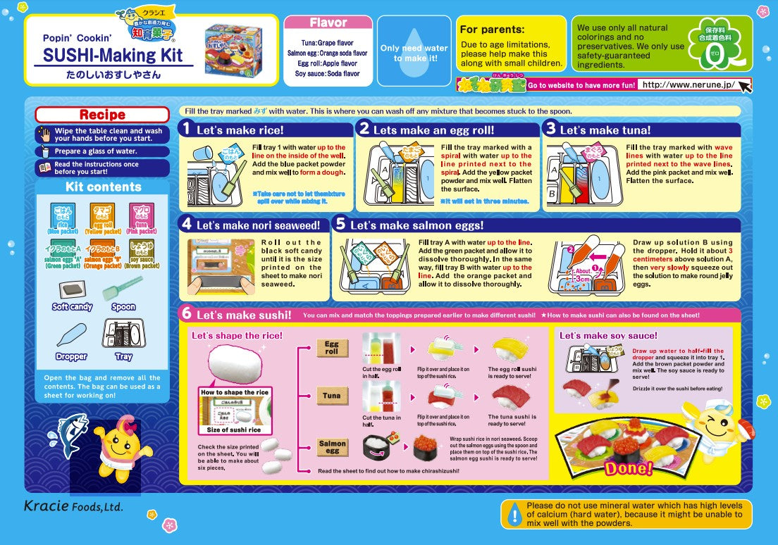 Kracie Popin' Cookin' DIY Sushi Candy Kit (28.5G) [Best Before Date: 2027.03]
