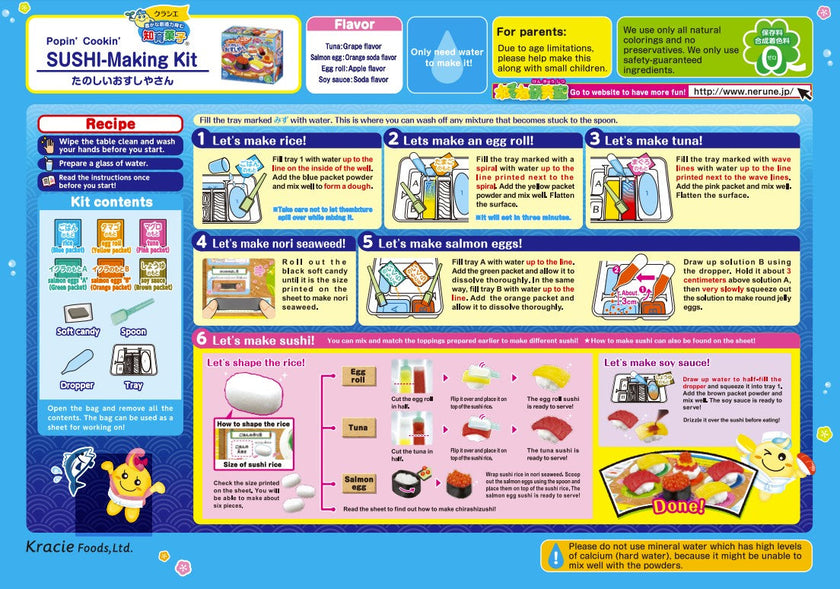 Kracie Popin' Cookin' DIY Sushi Candy Kit (28.5G) [Best Before Date: 2027.03]
