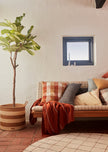 Kyoto Checker Cushion - Dark Sienna