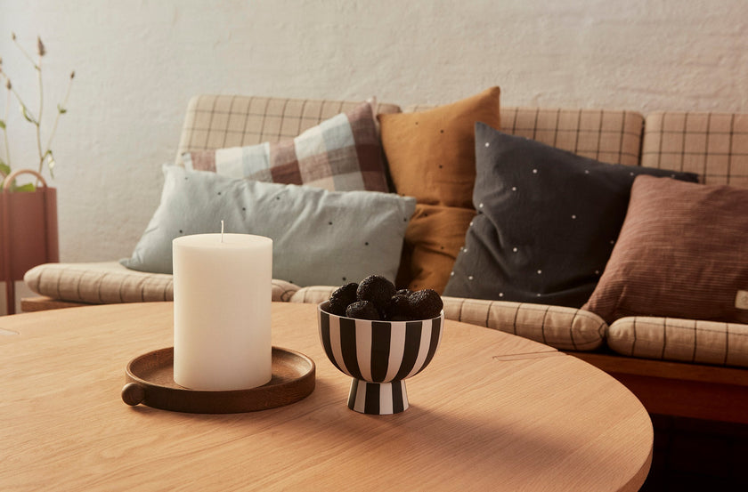 Kyoto Checker Cushion - Dusty Blue