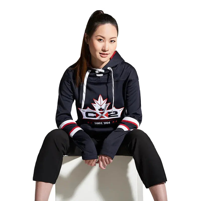 Dangle -Adult Pullover Hockey Lace Hooded Sweatshirt
