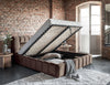 Lamica Upholstered LED Storage Platform Bed - Beige