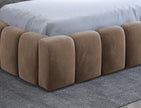 Lamica Upholstered LED Storage Platform Bed - Beige
