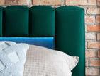 Lamica Upholstered LED Storage Platform Bed - Emerald Green