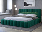 Lamica Upholstered LED Storage Platform Bed - Emerald Green