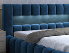 Lamica Upholstered LED Storage Platform Bed - Teal Blue