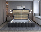 Lamica Upholstered LED Storage Platform Bed - Dark Grey