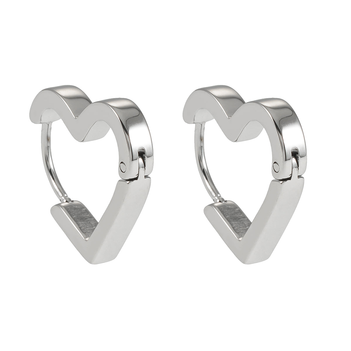 LARAZINA Or Blanc (Couleur Argent) : Boucles d'oreilles Chic en Forme de Coeur pour un Port Quotidien – Adorez Votre Look, Chaque Jour