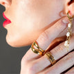 PERLA: Vintage Inspired Multi Staked Ring with Solitaire Zirconia Gemstone