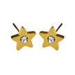 LAYLA Gold: Star Shaped Stud Earrings with a Solitaire Zirconia at Centre