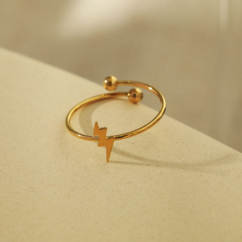 LAZER: Dainty Lighting Bolt Ring