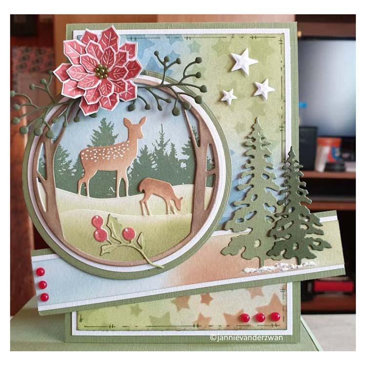 Nellie's Choice Layered Combi Dies Round Deer B