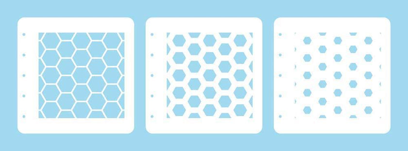 Layered combi stencil set (set of 3) Honeycomb