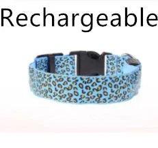 LED Dog Collar – Safety Adjustable Nylon Leopard Print Pet Collar | S M L XL