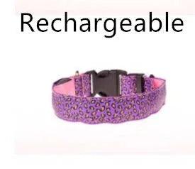 LED Dog Collar – Safety Adjustable Nylon Leopard Print Pet Collar | S M L XL