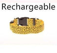 LED Dog Collar – Safety Adjustable Nylon Leopard Print Pet Collar | S M L XL