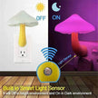 LED Mushroom Night Light Wall Lamp EU US Socket Plug