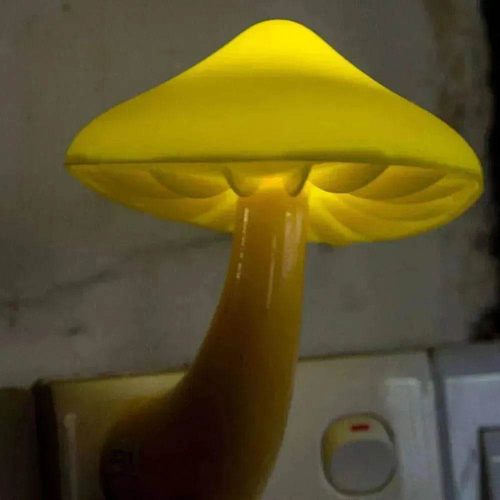 LED Mushroom Night Light Wall Lamp EU US Socket Plug