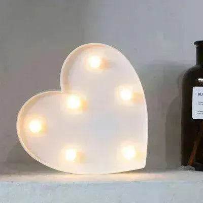 LED Night Light A-Z 0-9 Battery Lamp Wedding Party Decor