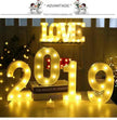 LED Night Light A-Z 0-9 Battery Lamp Wedding Party Decor
