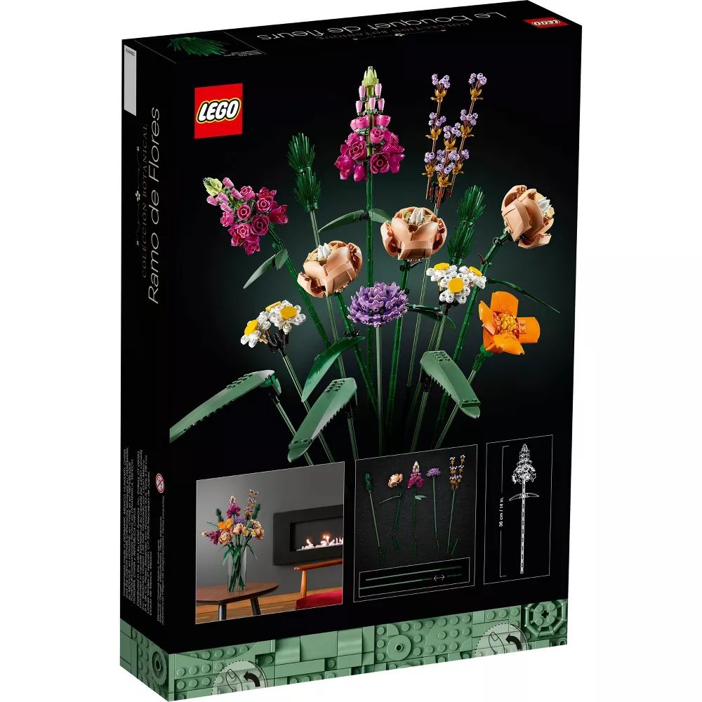 LEGO - Icons - Composition florale - Collection botanique - Coffret de construction (756 pièces)