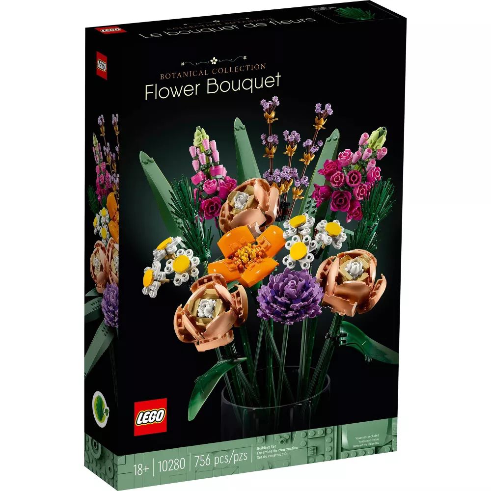 LEGO - Icons - Composition florale - Collection botanique - Coffret de construction (756 pièces)