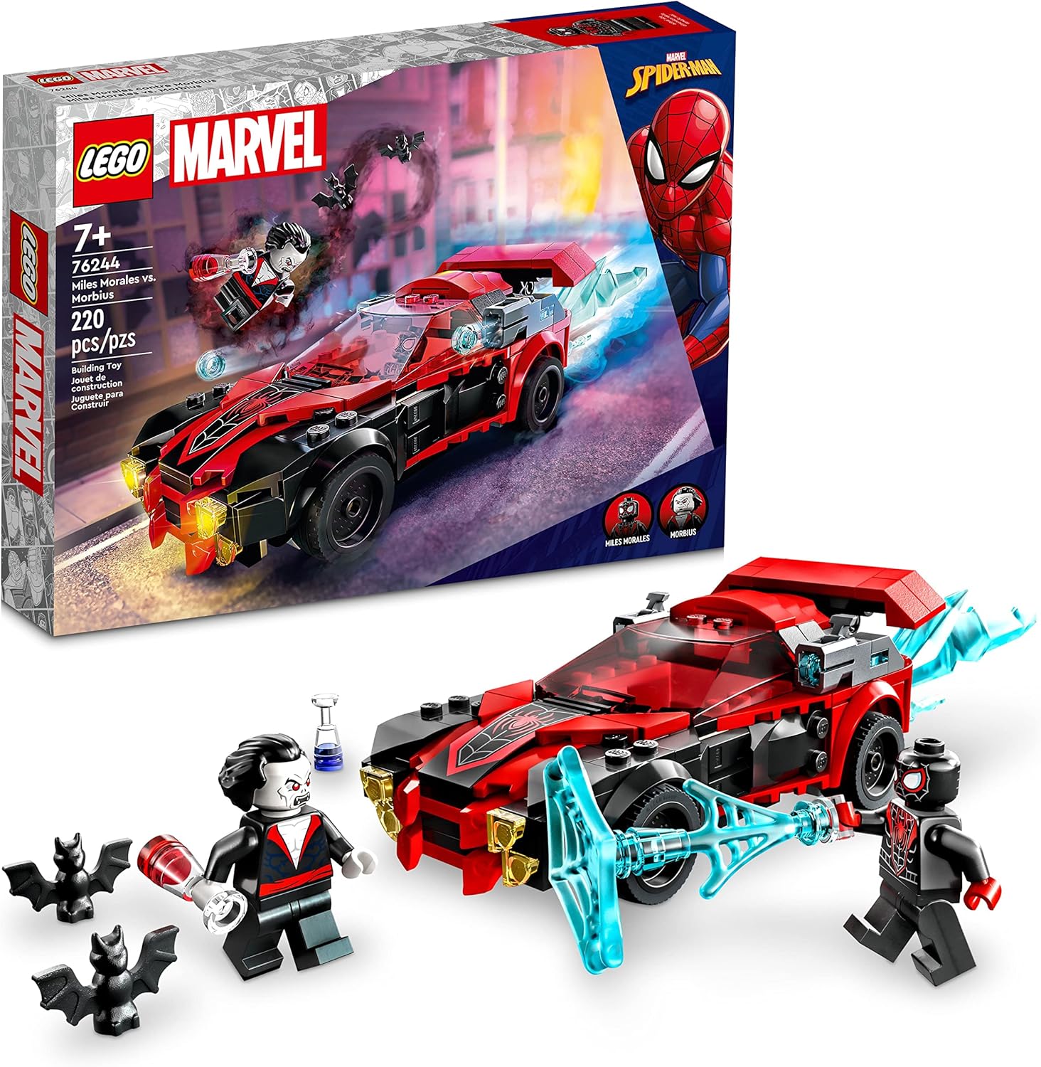 LEGO - Marvel - Miles Morales contre Morbius - 220 pièces - 76244
