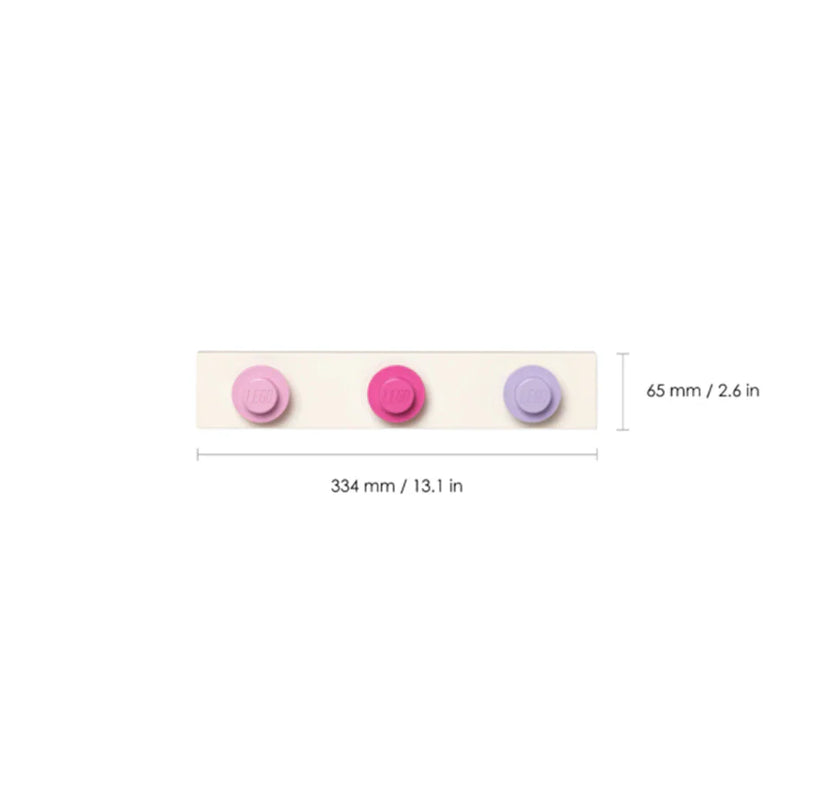 LEGO - Wall Hanger Rack 3-Piece Light & Bright Purple/Lillac