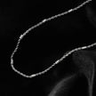 Collier à chaîne torsadée perlée en or blanc argenté de LEMOGES