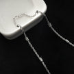 Collier à chaîne torsadée perlée en or blanc argenté de LEMOGES