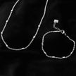 Collier à chaîne torsadée perlée en or blanc argenté de LEMOGES