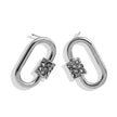 Boucles d'oreilles à mousqueton en argent LENNON avec accents de zircone pavée.