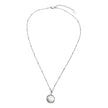 LERATI Beaded Chain with an Encased Fresh Water Pearl Pendant in Silver