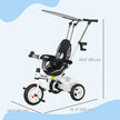 Qaba 4-in-1 Convertible Kids Tricycle with Removable Handlebar and Canopy White