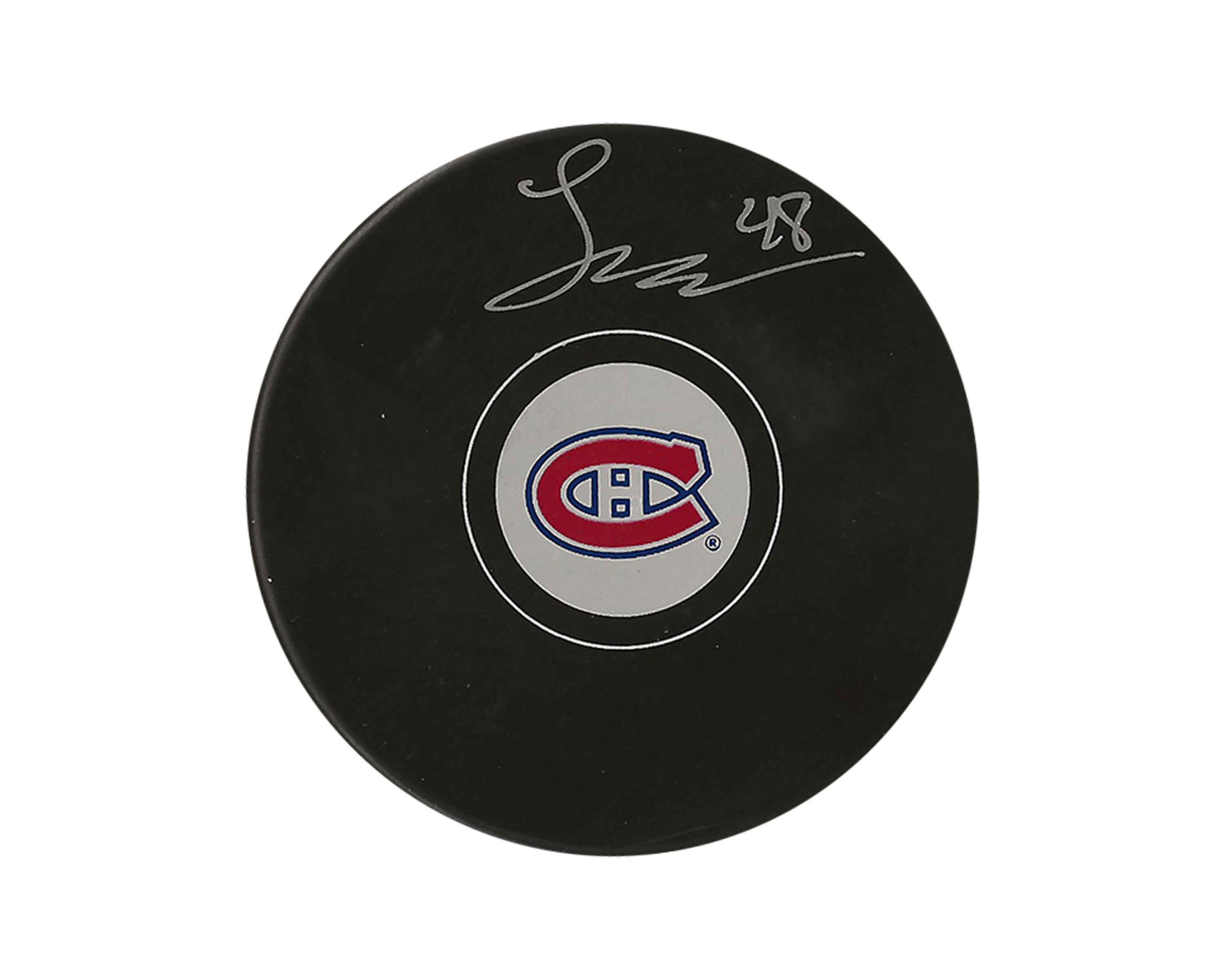 Lane Hutson Autographed Montreal Canadiens Autograph Model Puck