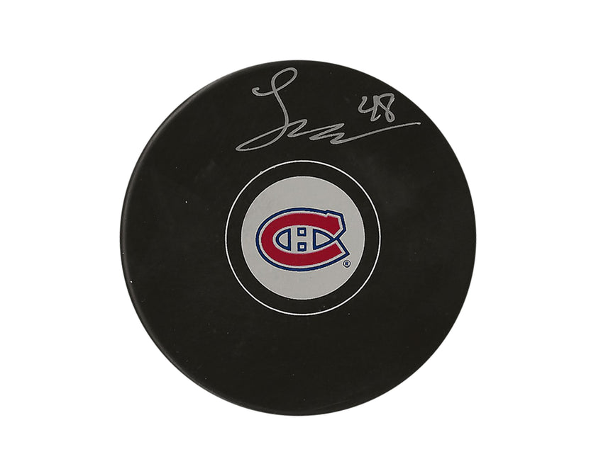 Lane Hutson Autographed Montreal Canadiens Autograph Model Puck