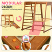 Qaba 6-in-1 Children's Jungle Gym Indoor Playground with Slide Climbing Wall Swing Monkey Bars for Kids Play Area
