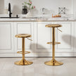 Canmore Modern Adjustable Counter/Bar Stools with Swivel-Set of 2-Gold