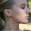 LOTTA: Retro Black & White Embedded Zirconia Mini Hoop Earrings