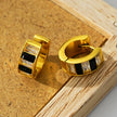 LOTTA: Retro Black & White Embedded Zirconia Mini Hoop Earrings