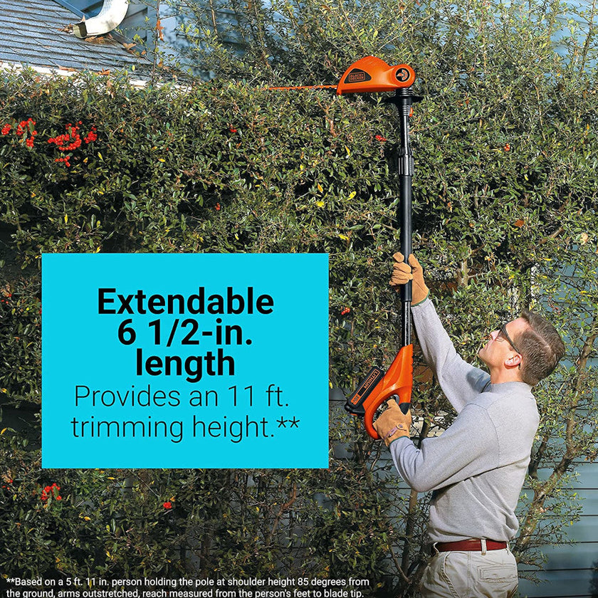 BLACK+DECKER Bare 20v Max Lithium Ion Pole Hedge Trimmer - LPHT120B