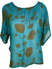 PRG6517 Sheer Avatar Pure Silk Side Slit Top