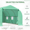 Outsunny 15' x 10' x 7' Walk-in Greenhouse Outdoor Plant Tunnel Warm Hot House w/ Roll Up Door and 6 Mesh Windows, Steel Frame, Green