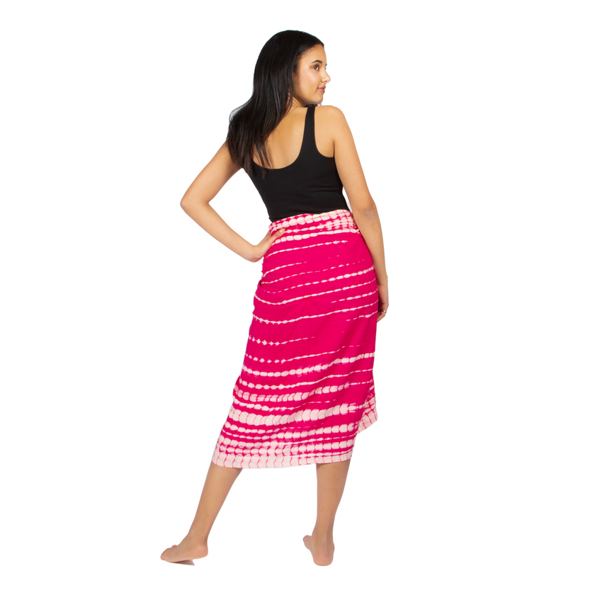 Pink & White Tie Dye Sarong