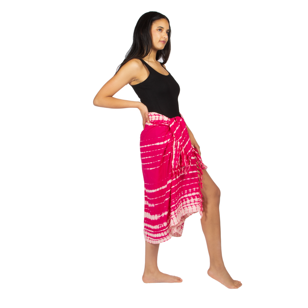 Pink & White Tie Dye Sarong