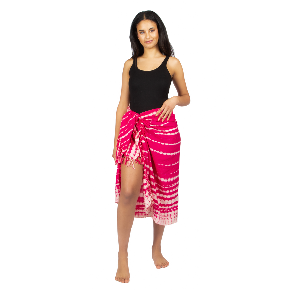 Pink & White Tie Dye Sarong