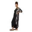 Abstract Tie Dye Long Kimono - Grey & Gold