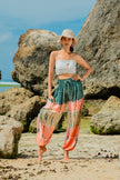 Tie Dye Stripe Bali Pants - Pink & Grey